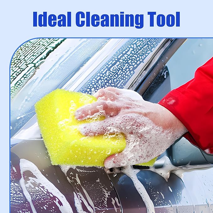 DECOHS 2 Pcs Bug Scrubber Sponge- Reusable Car Bug & Tar Remover Sponge- Car