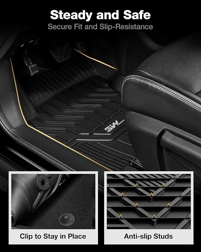 3W 2014-2020 Nissan Rogue Floor Mats Custom Fit for Nissan Rogue Accessories TPE All Weather Floor Liner, 1st and 2nd Row Car Mats (NOT for Rouge Sports and Select Models)
