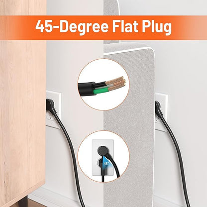 Heavy Duty 6 Outlet Metal Long Power Strip, 2700J Surge Protector