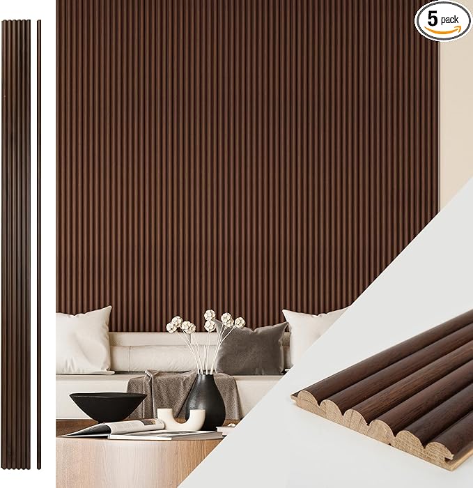 Art3d Fluted Wood Panel for Wall and Ceiling, Beaded Accent molding for Home