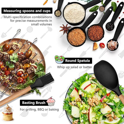 HaWare Kitchen Cooking Utensils Set, 23-Piece Silicone Kitchen Utensils Spatula