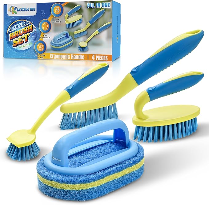 Scrub Brush Set for Bathroom Kitchen Bathtub Toilet Deep Cleaning Brush Tools