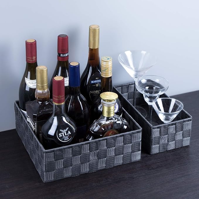Posprica Woven Storage Baskets for Organizing, Small Baskets Cube Bin Container