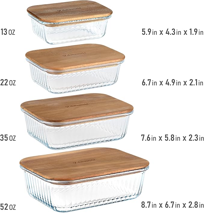 Set of 4 Stackable Space-Saving Nesting Glass Bowls