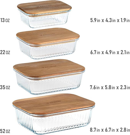 Set of 4 Stackable Space-Saving Nesting Glass Bowls