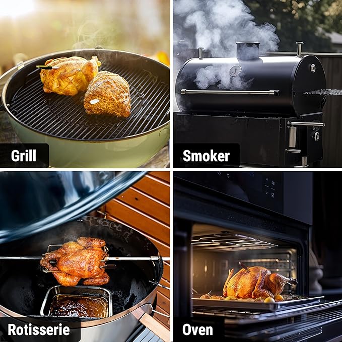 ThermoPro TempSpike Plus 600ft Wireless Meat Thermometer with 2 Color-Coded Probes, Bluetooth Meat Thermometer Wireless with LCD-Enhanced Booster for Food Cooking Grill Smoker