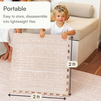 Lillefolk Baby Play Mat for Floor – 6x8ft Dusk | Soft Non Toxic Premium EVA Foam Tiles for Tummy Time, Crawling & Playroom – Waterproof Interlocking Floor Mat for Babies & Toddlers (12 Tiles)
