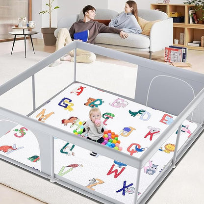 50x50 Play Mat for Playpen Foldable Baby Play Large Tummy Time Mat, Non Slip Washable Baby Play Mats for Floor, Portable Travel Crawling Mats for Toddlers and Infants