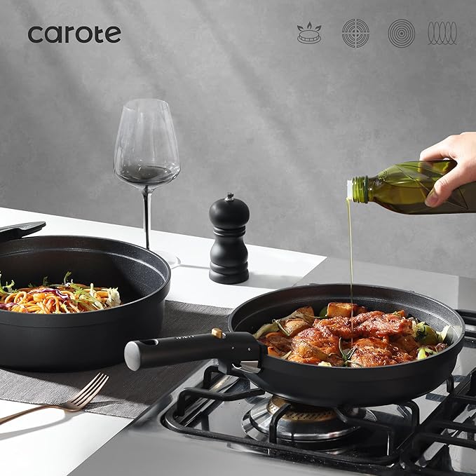 CAROTE 20pcs Pots and Pans Set Non Stick, Nonstick Cookware Set,
