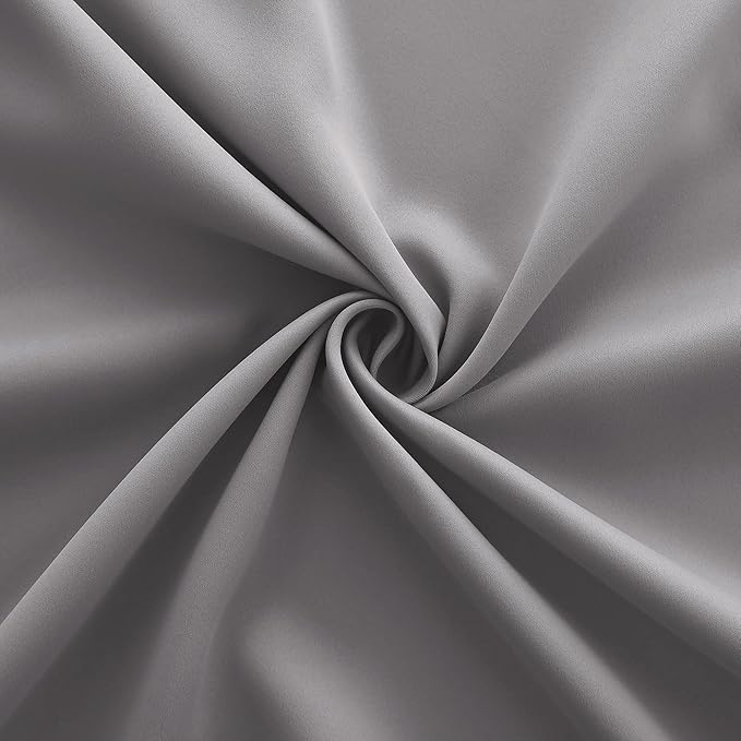 KOUFALL Grey Grommet Insulated Thermal Room Darkening Blackout Curtains