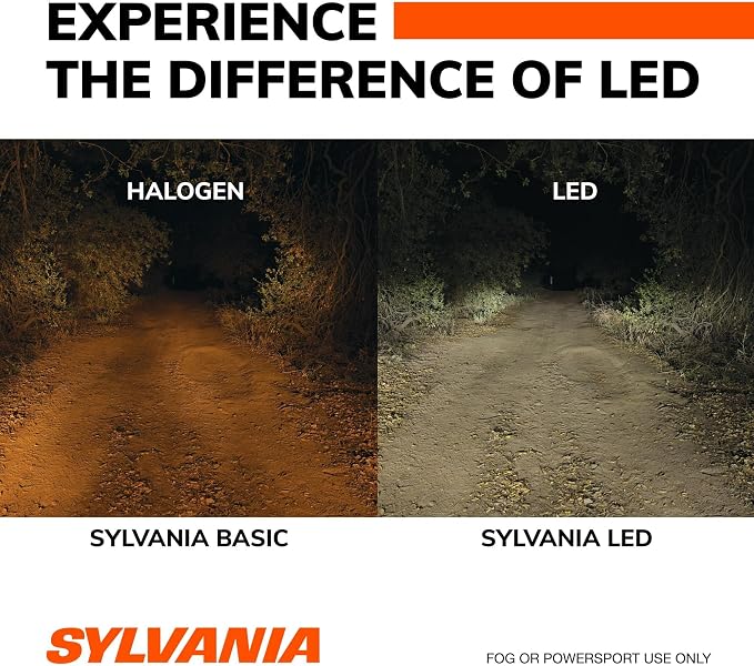 SYLVANIA 9006 LED - Fog Lights For Cars and Trucks - Headlight Bulbs for Off Road Powersports - 6000k Cool White LED Light - Long-Lasting Bulbs - No Polarity - DIY Upgrade