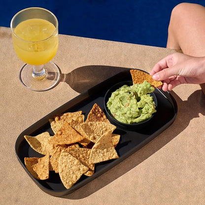 madesmart dipware Small Serving Plate, Collapsible & Removable Dip Bowl for Salsa, Queso, Sald, Olives, Premium Dishwasher & Microwave Safe, Multipurpose Plate & Bowl, Plum