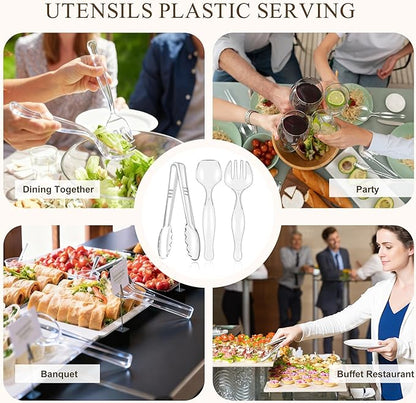 Mwellewm 24Pcs Plastic Serving Utensils Disposable Serving Spoons