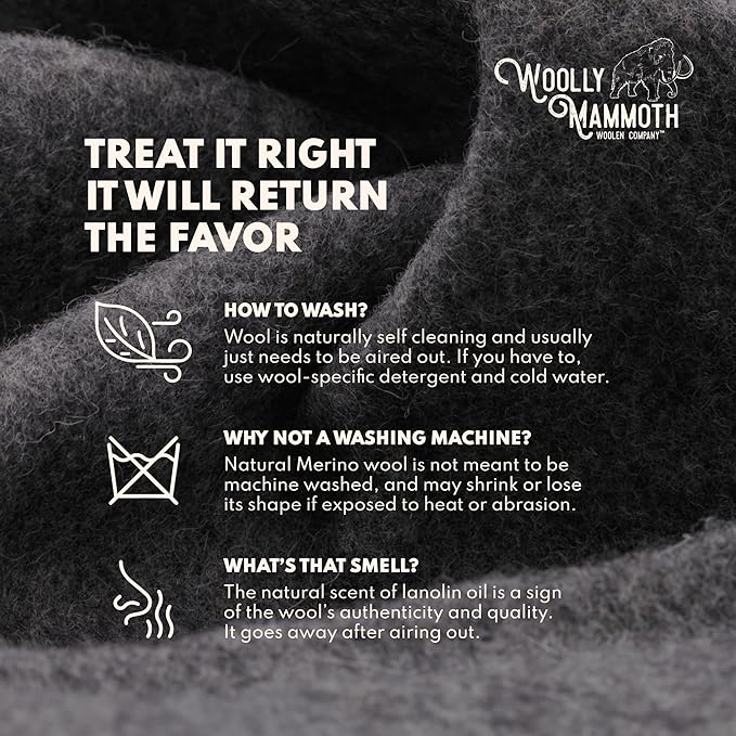 Woolly Mammoth Woolen Company Camping Blanket - 66 x 90 in, Red/White & Blue Plaid - Merino Heavyweight Wool Outdoor Throw Blanket - Backpacking Essential for Cold Weather Camping