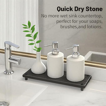 Quick Dry Sink Caddy Kitchen Sink Organizer, Water Absorbing Stone Tray