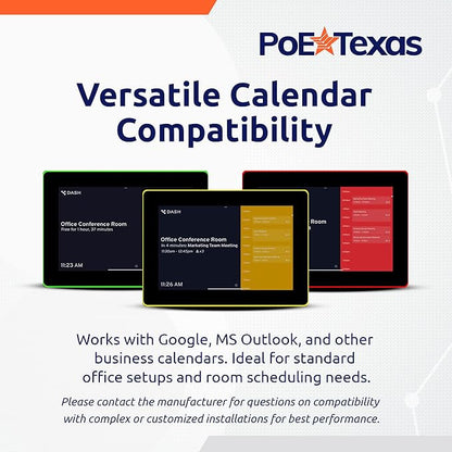 PoE Texas 10" Touchscreen Meeting Room Scheduler Tablet