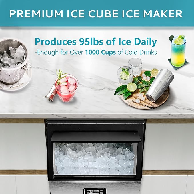 EUHOMY Commercial Ice Maker Machine