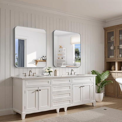 FORBATH 30x36 Inch Silver Bathroom Mirror