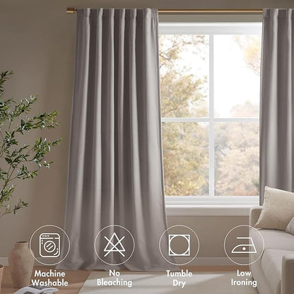 Madison Park Karien 100% Blackout Curtains 52x95 – Grey, 2-Layer Noise Blocking