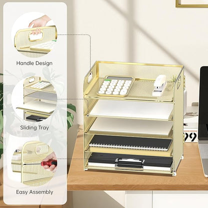 Supeasy 5 Trays Paper Organizer Letter Tray