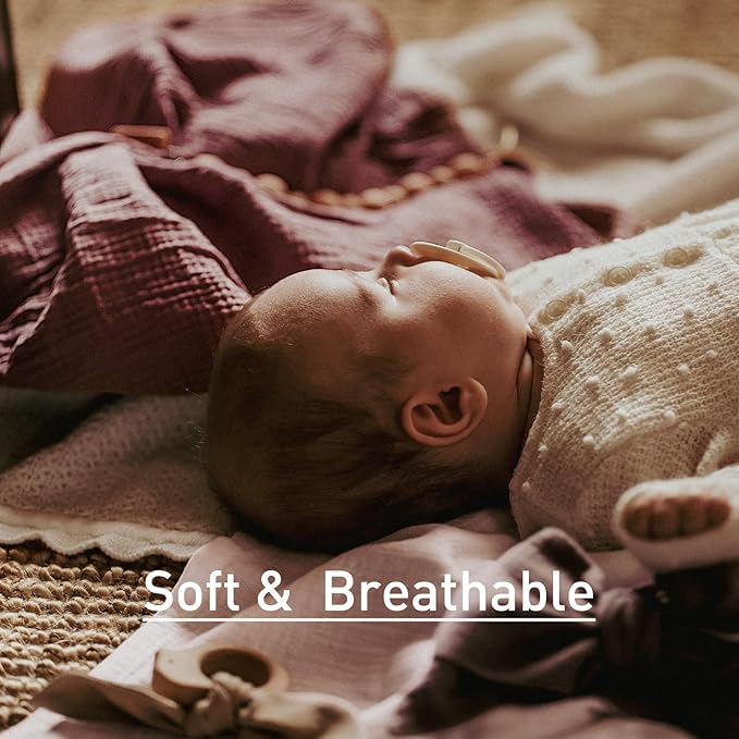 Muslin Receiving Blankets, Neutral Blanket Swaddling for Newborn Boys and Girls, 5 Pack Breathable and Skin-Friendly Swaddle Wrap for Infant Baby (Multiple Colors)