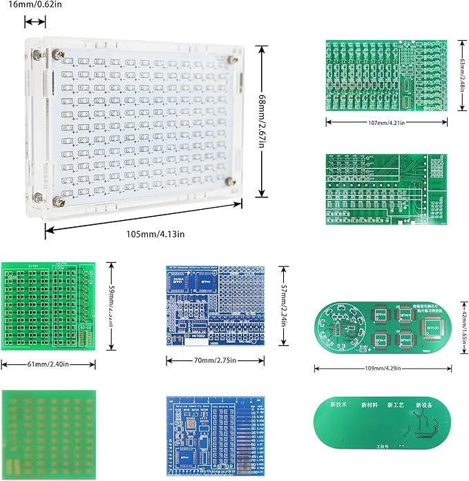 Soldering Practice Kit 5in1 DIY Music Spectrum Senior SMD Two-sided SMT Circular LED 0805 Small SMD Circuit Kit Learn Soldering Kit For Beginners