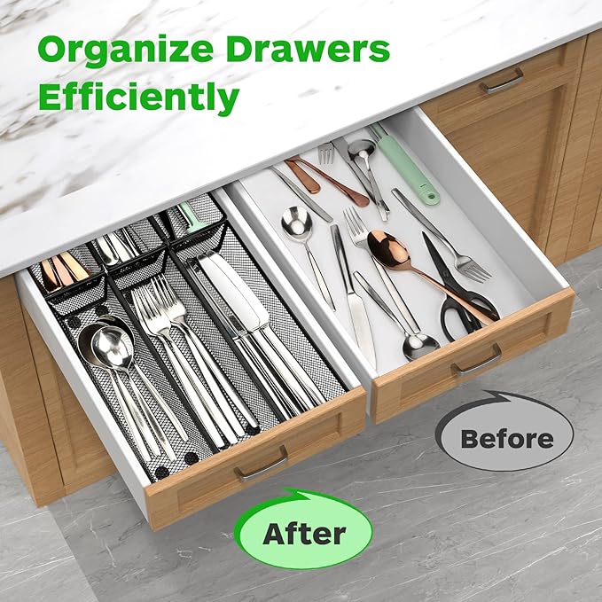 Smgmg Silverware Drawer Organizer, 6 Pack Utensil Organizer