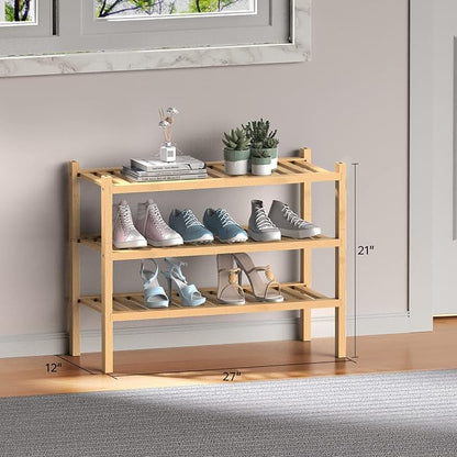 ROMGUAR CRAFT (Thick Bamboo Shoe Rack