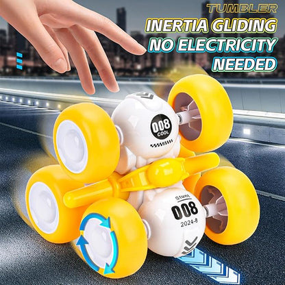 6 Wheels Pull Back Cars Toys for Toddler Age 3-6,360° Rotating Stunt Car Toys 3-6 Year Old Kids，Friction Powered Car Toys，Vehicles for Toys Age 3-6 Year Old Boy Girl Birthday Present (Color)