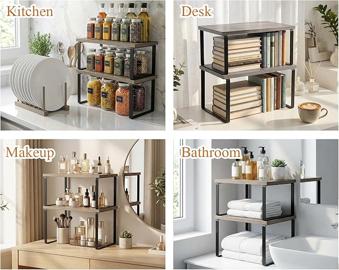 Marsui 4 Pcs Kitchen Organizer Accessories Set Cabinet Organizer Shelf and