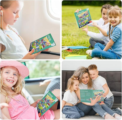 ASTARON Magnetic Puzzles for Toddlers, 25-30-42 Pieces Traffic Learning Magnet Puzzles for Road Trip, Educational Travel Toys Car Plane Activities for Kids, Kids Birthday Gifts
