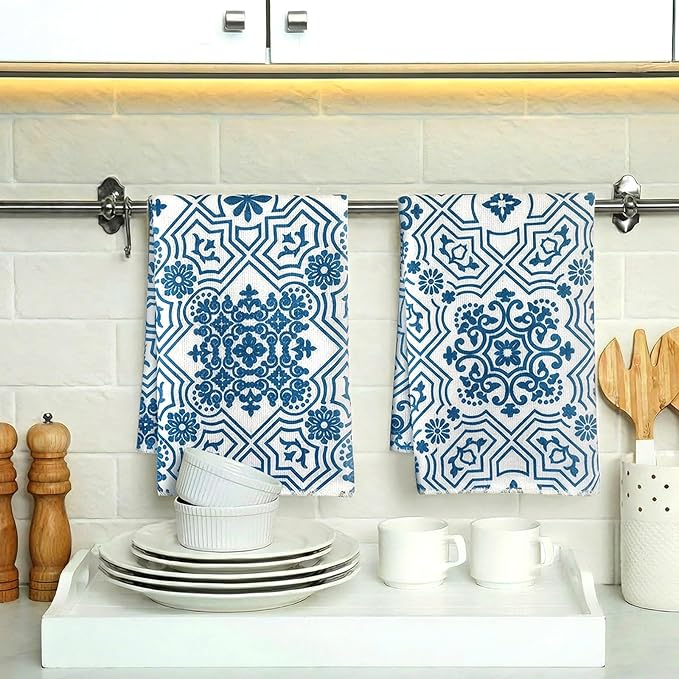 Jingmore 6 Pcs Kitchen Decor Set Accessory Farmhouse Kitchen Towels Pot Holders