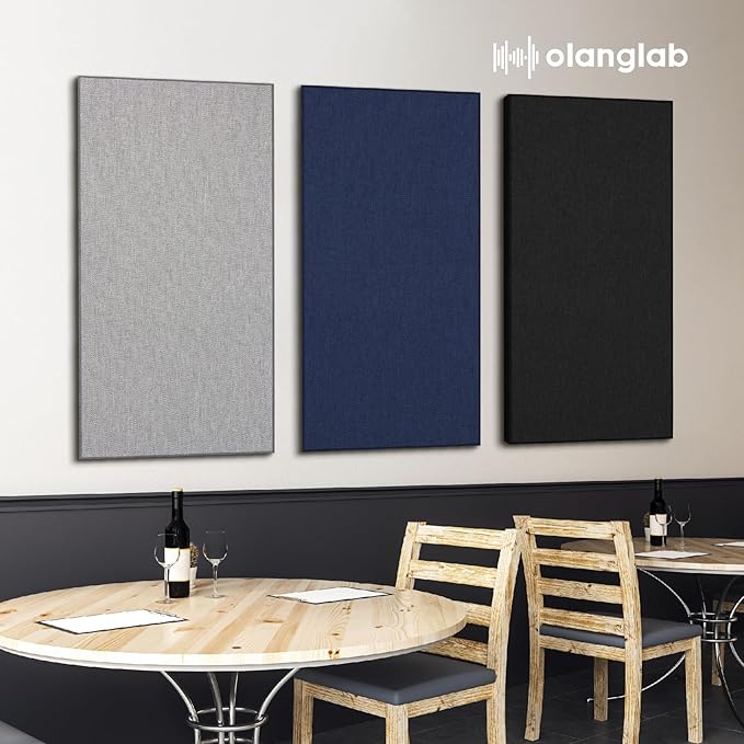 Olanglab Sound Absorbing Acoustic Wall Panels 2 Pack, Large Fabric Wrapped