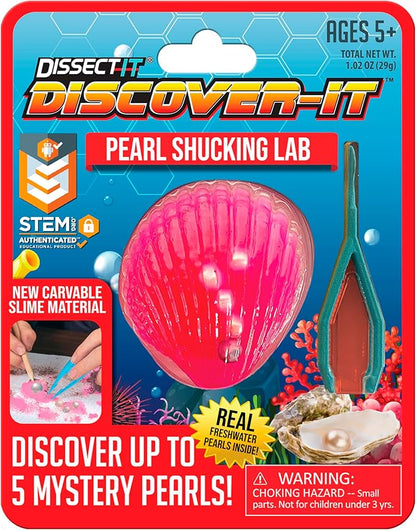 Discover-It Dissection Kit for Kids, Real Freshwater Pearl Science Lab Kit for Oysters, Science Toys for Kids Ages 5 and Above