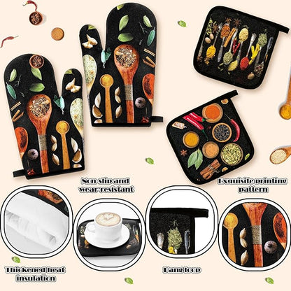 Fourluoo 10 Pcs Farmhouse Kitchen Decor and Accessories Set 4 Kitchen Towels 2