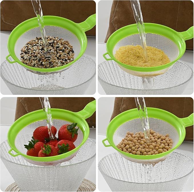 Luckyiren Kefir Strainer Set, 2-Size Plastic Non-Metal Sieve