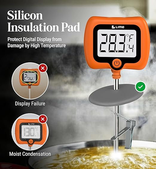 Digital Candy Thermometer with Pot Clip, Instant Read Kitchen Thermometer