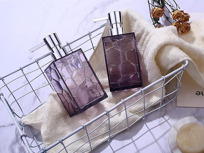 2 Pack Clear Lavender Purple Rust Proof Soap Dispenser, Acrylic Plastic Hand