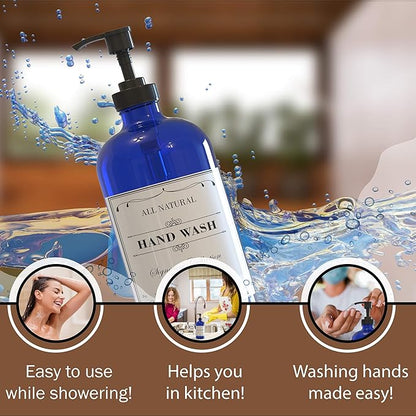 Sunrise Premium 16 OZ Cobalt Blue Glass Soap Dispenser