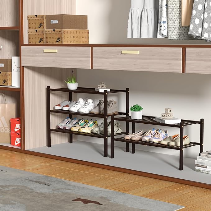 ROMGUAR CRAFT 3 Tier Bamboo Shoe Rack
