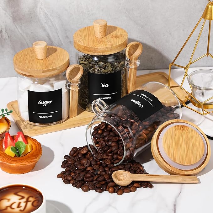 Suclain 3 Pcs Glass Coffee Container