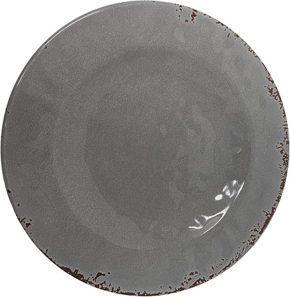 Gianna's Home 12 Piece Rustic Farmhouse Melamine Dinnerware Set, Service for 4 (Gray)