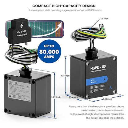 HSPD Square Whole Home Surge Protective Device, Type 1 SPD, Whole House Surge