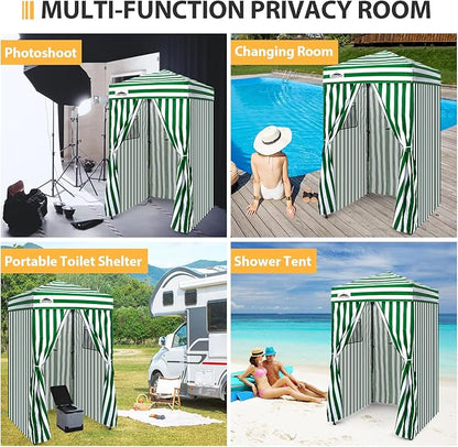 EAGLE PEAK Flex Ultra Compact 4x4 Pop-up Canopy, Sun Shelter, Changing Room, Portable Privacy Canopy Cabana for Pool, Fashion Photoshoots, or Camping, Green/White