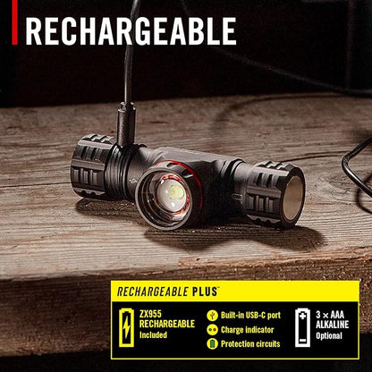 Coast® XPH34R 2075 Lumen USB-C Rechargeable-Dual Power LED Headlamp withPURE Beam® Twist Focus??and Magnetic Base