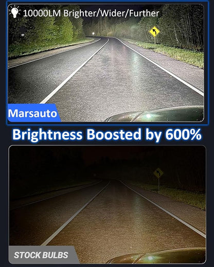 Marsauto H11 H16 H8 Led Fog Light Bulb 12,000LM, 1:1 Size 360° Illumination H16 H8 Fog Lights Led, 600% Bright Strong Penetration, Upgraded LED Chips H11 Fog Light Bulbs for Car, Tail Light Covers