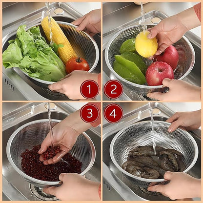 GREATLINK Stainless Steel Colander and Fine Mesh Strainer