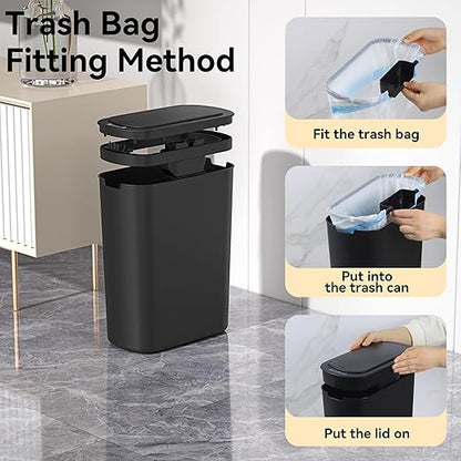 5 Gallon Motion Sensor Bathroom Trash Can Automatic Garbage Cans