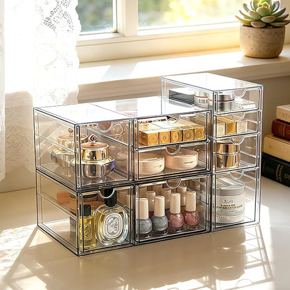 Prsildan Acrylic Drawer Makeup Organizer