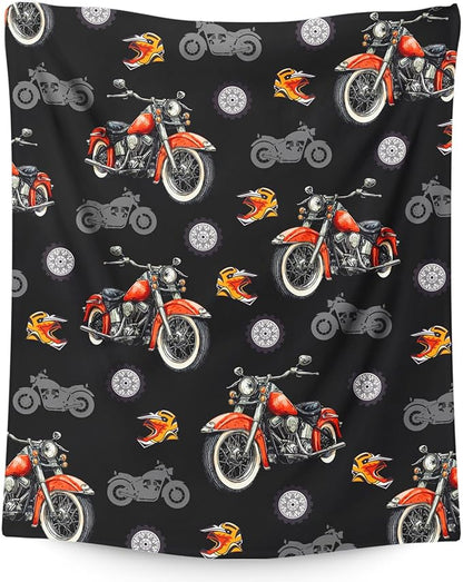 Blanket for Boys Motorcycle Throw Blankets Gift for Kids Adults Birthday - 40x50 Inches Lightweight Cozy Decor Throw for Sofa Couch Bed Office